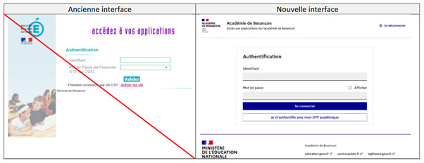 Changement page authentification